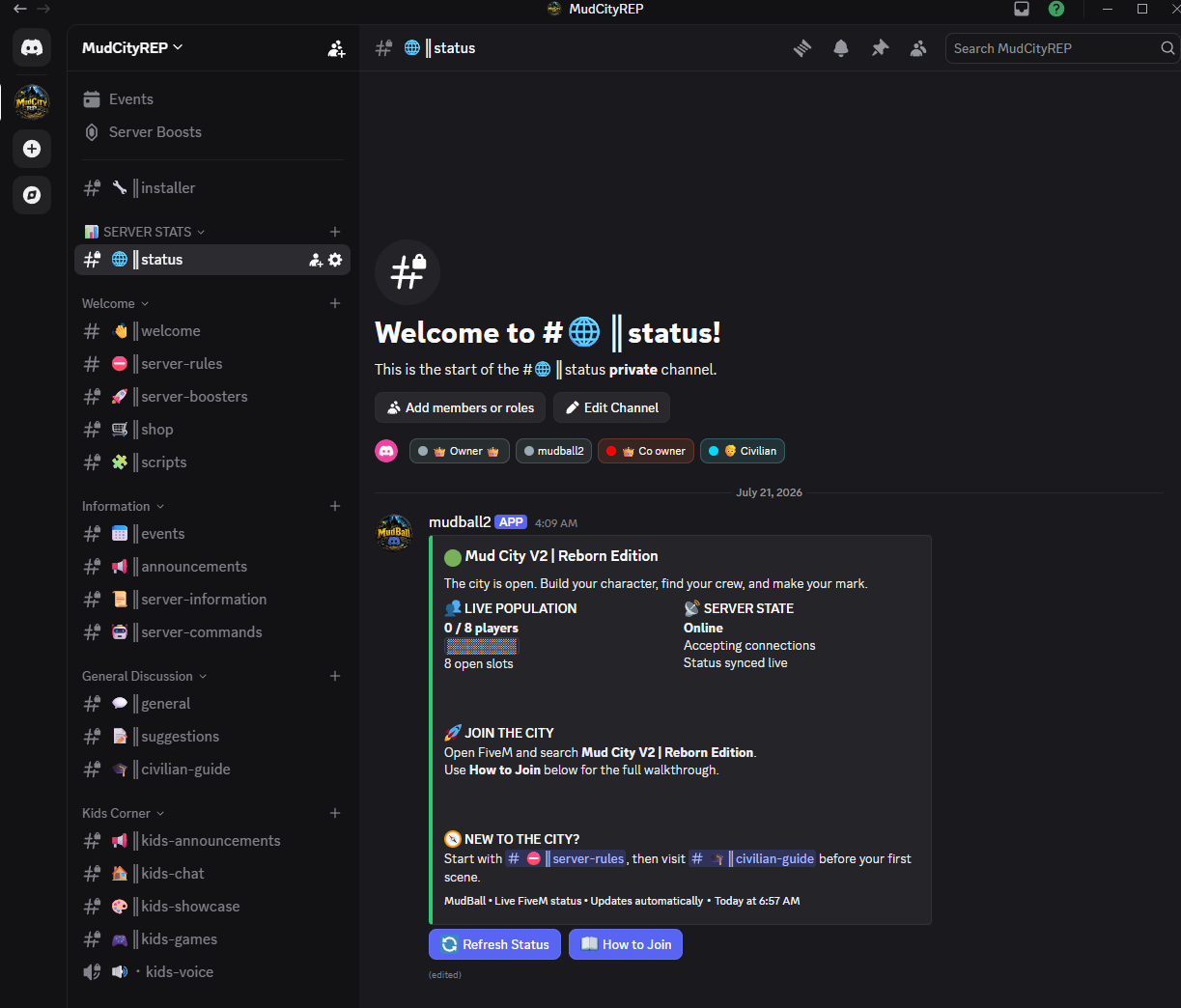 Live FiveM status